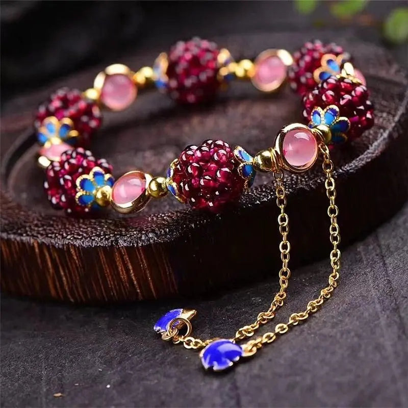 Bracelet en pierre de granit en or