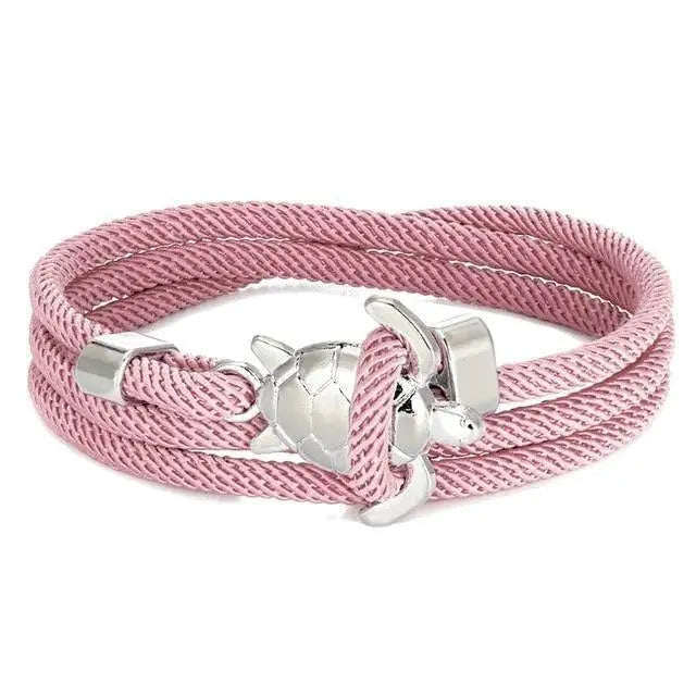 Bracelet fait main avec tortue de mer en or