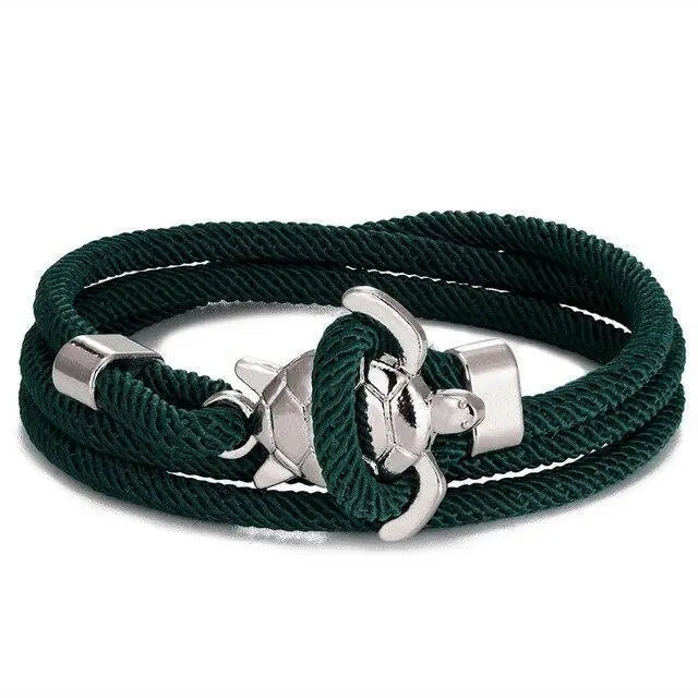 Bracelet fait main avec tortue de mer en or