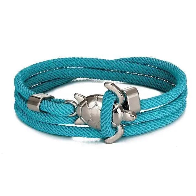 Bracelet fait main avec tortue de mer en or