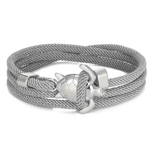 Bracelet fait main avec tortue de mer en or