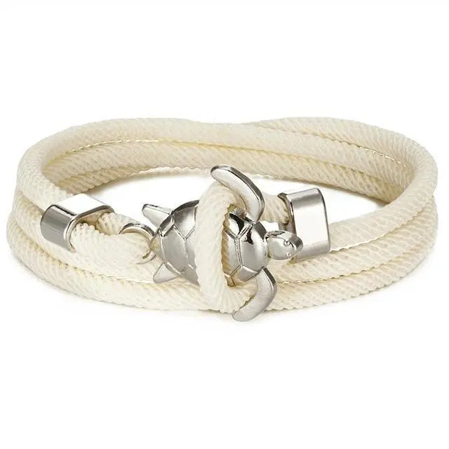 Bracelet fait main avec tortue de mer en or