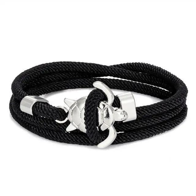 Bracelet fait main avec tortue de mer en or