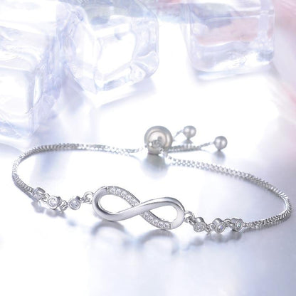 Bracelet infini ajustable en argent