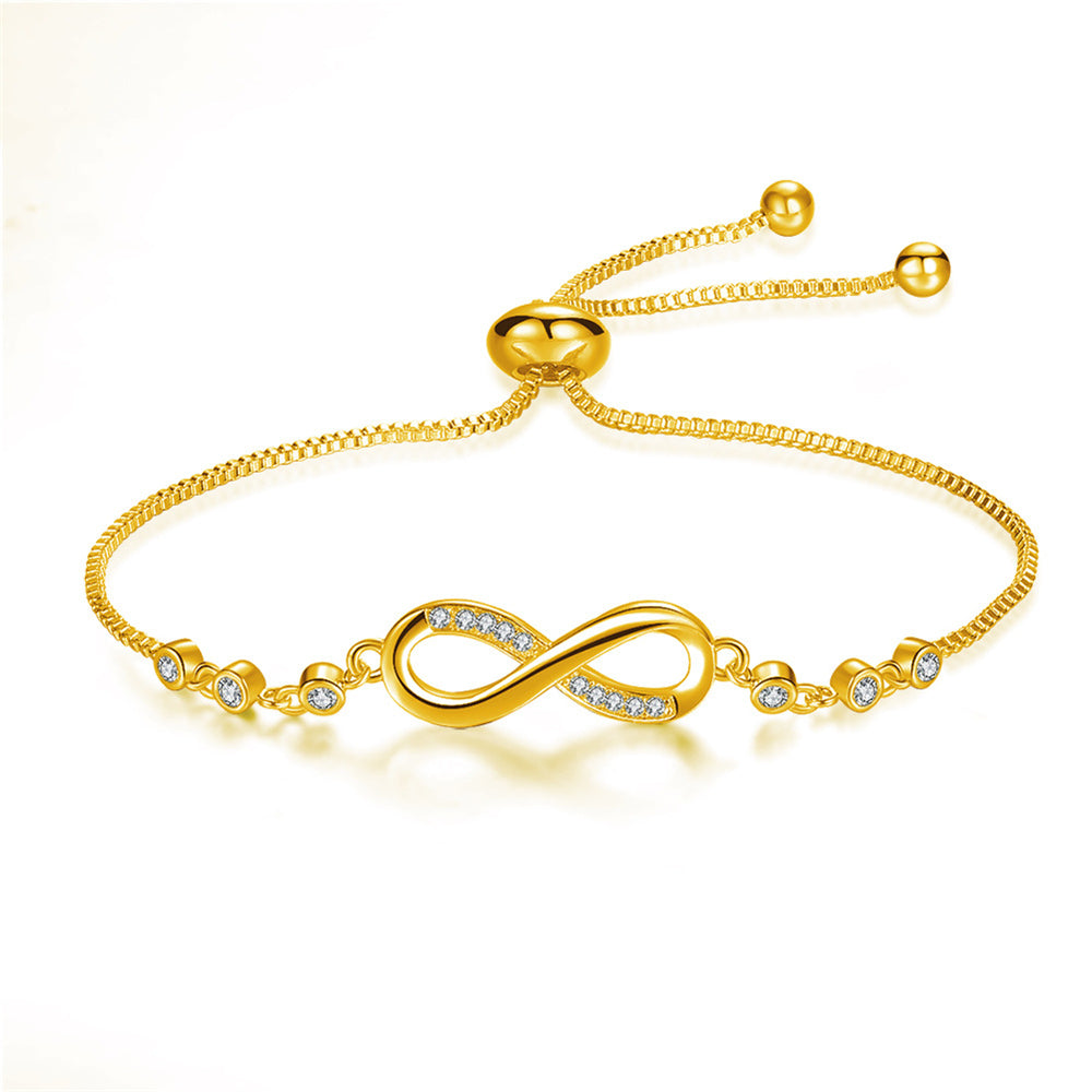 Bracelet infini ajustable en or