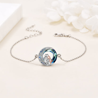 Bracelet réglable avec pendentif en forme de chien en argent