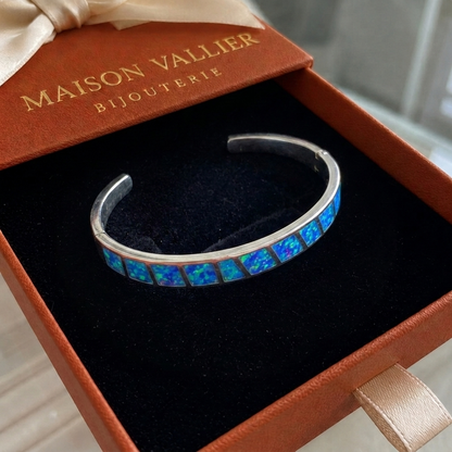 Bracelet en opale bleue et argent