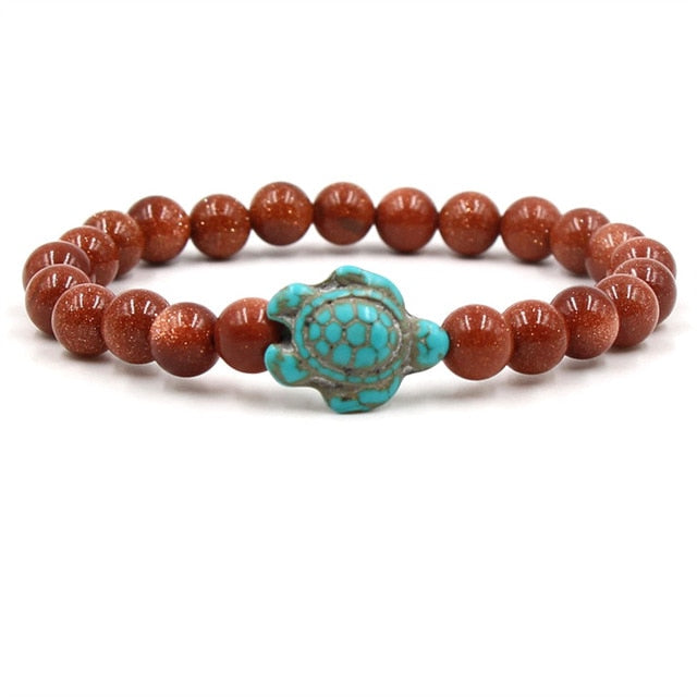 Bracelets exclusifs en pierres naturelles en forme de tortue en or