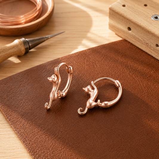 Boucles d'oreilles en cuivre Feu