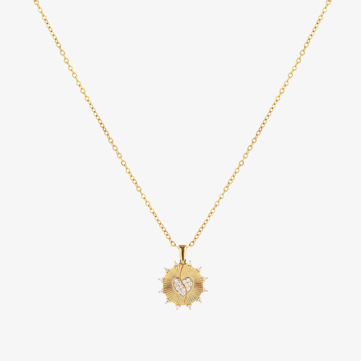 Collier amour rayons de soleil en or