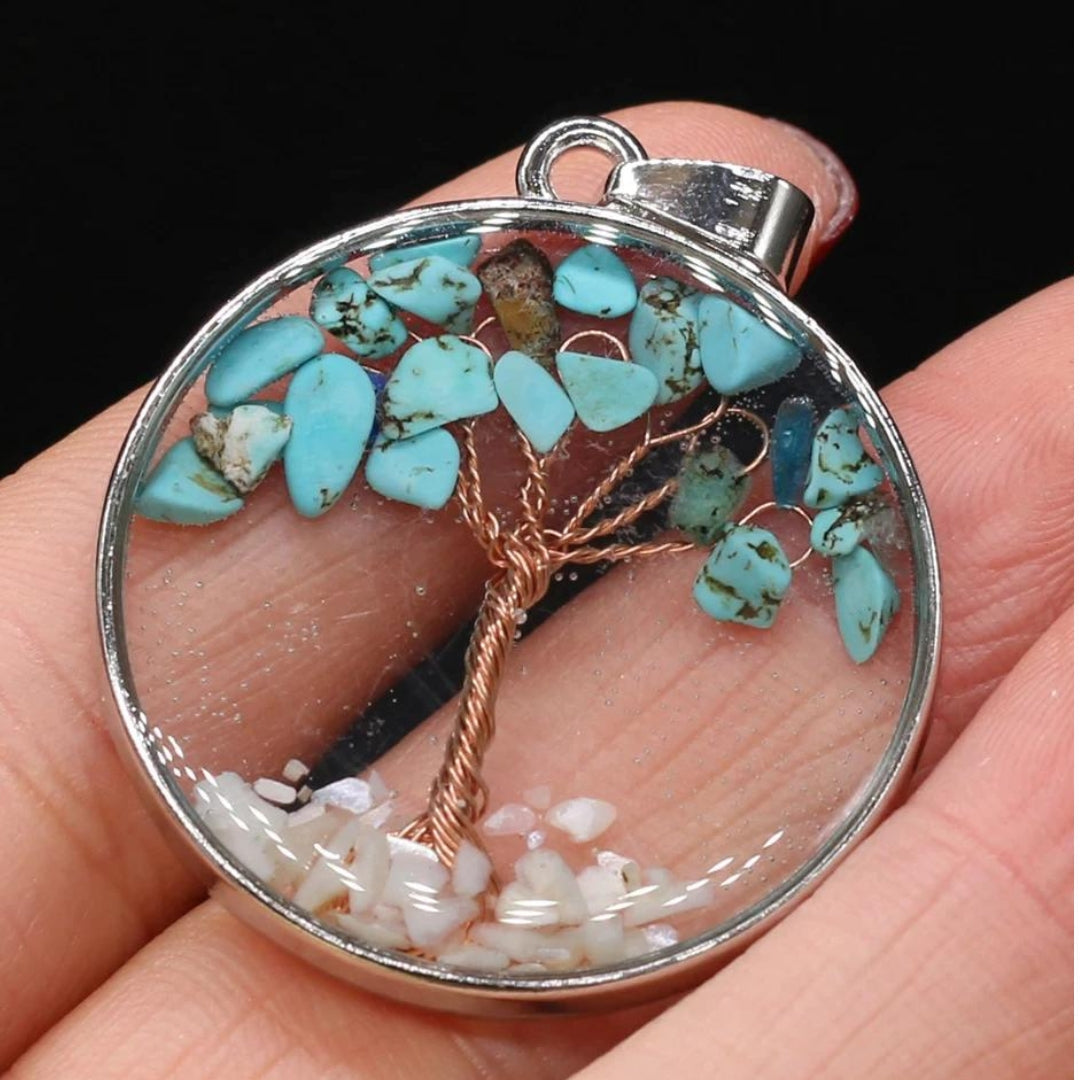 Collier arbre de vie en or blanc