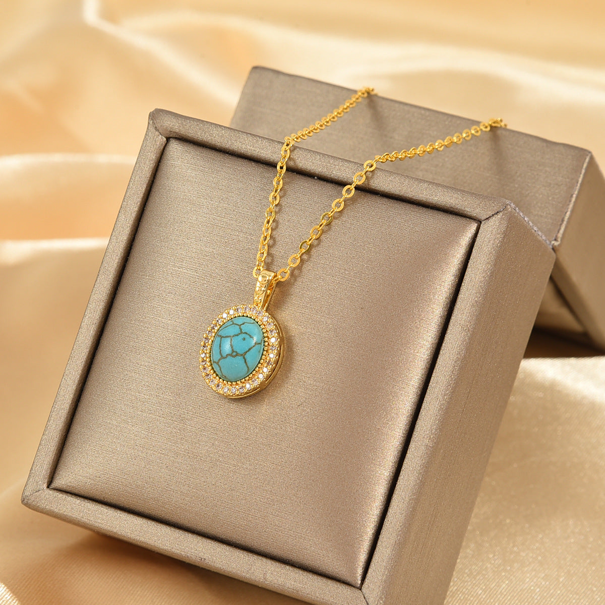 Collier Calysse Azure bloom en or