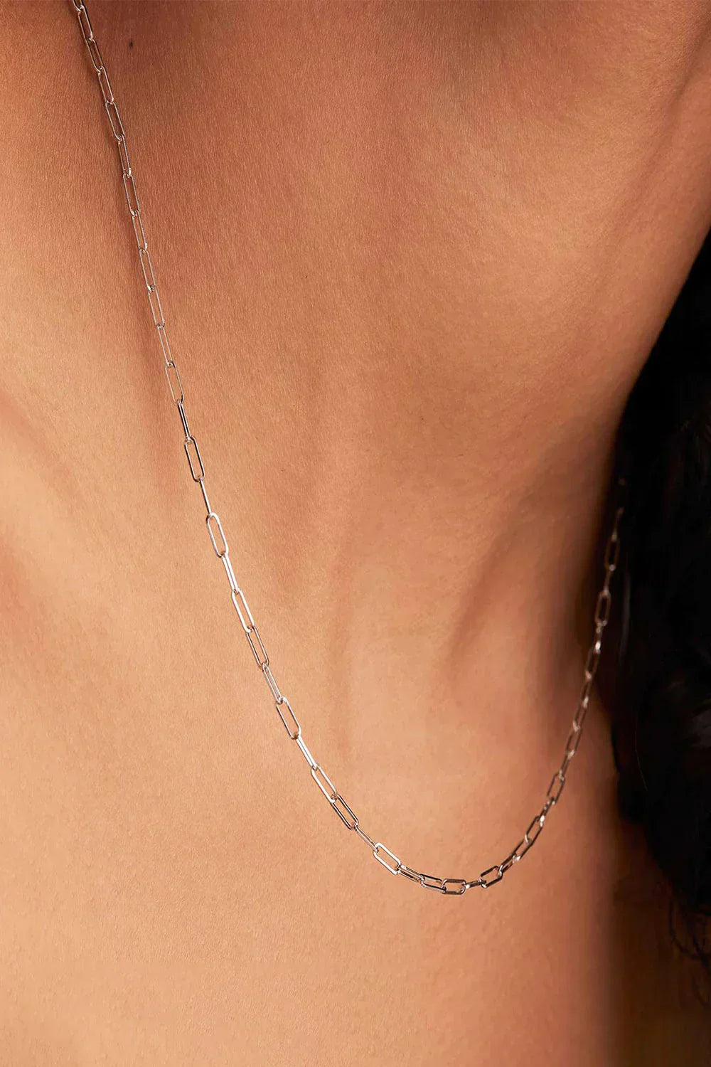 Collier chaîne élégant Archen en or blanc