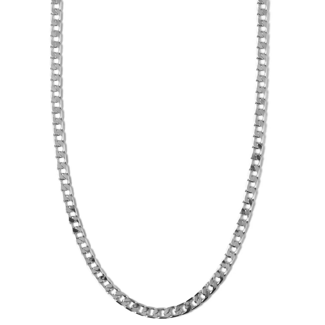 Collier chaîne à maillons Plat en or blanc