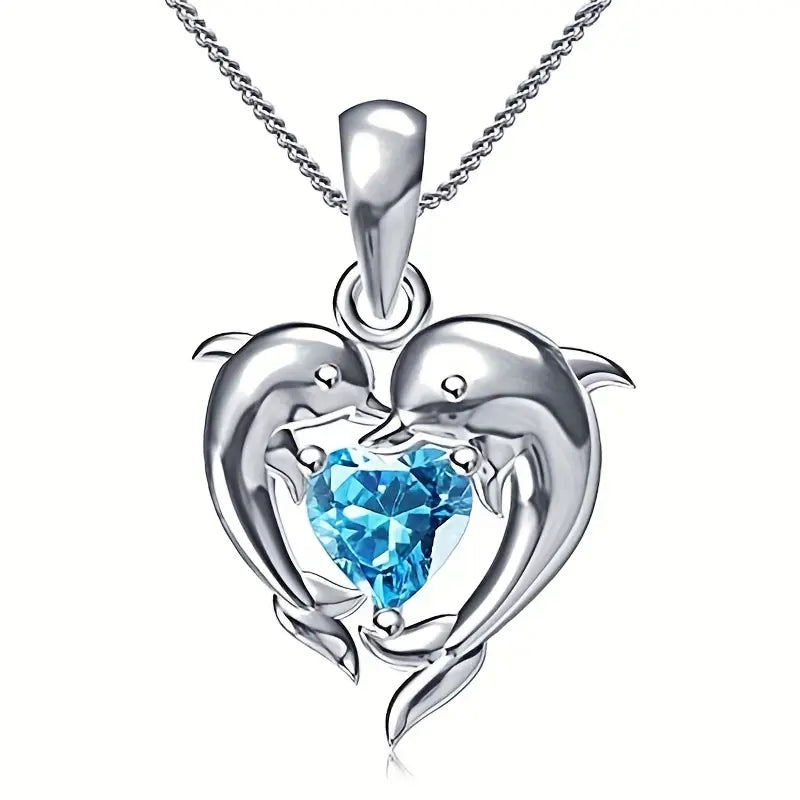 Collier cœur océan Jumeaux en or blanc