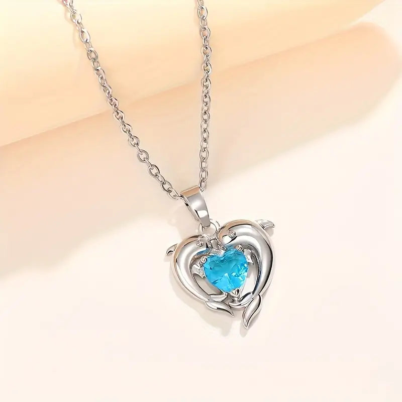 Collier cœur océan Jumeaux en or blanc