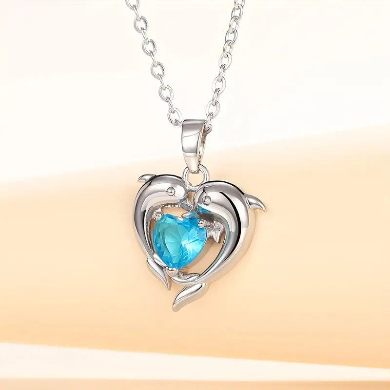 Collier cœur océan Jumeaux en or blanc
