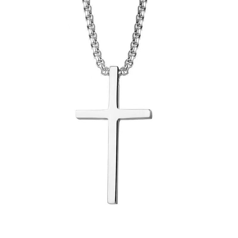 Collier croix avec monture en or blanc
