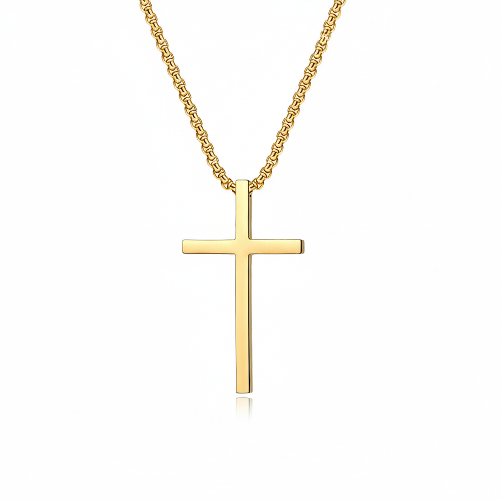 Collier croix avec monture en or