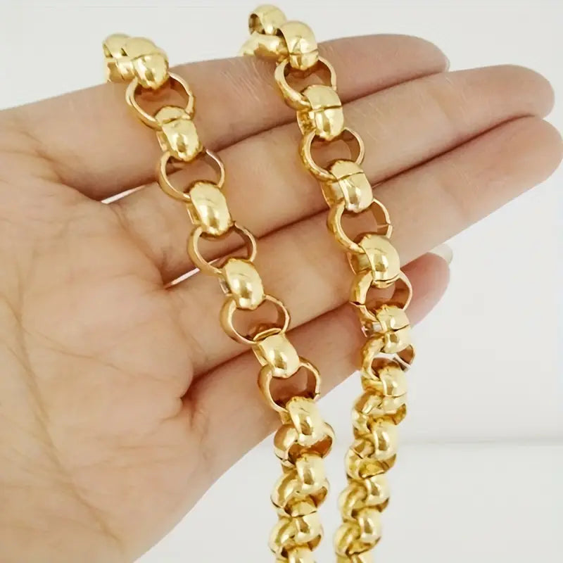 Collier élégant fait main en acier inoxydable en or blanc