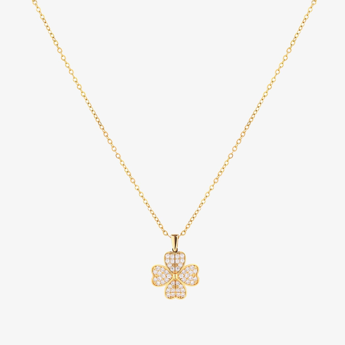 Collier fleur cœur en or