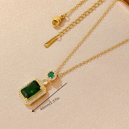 Collier Greta avec pierre d'émeraude