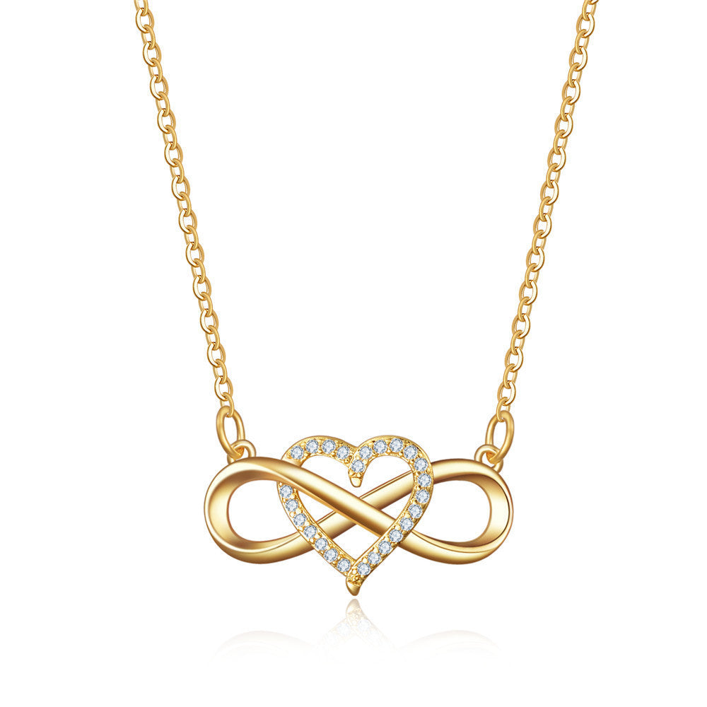 Collier infini nœud d'amour en or