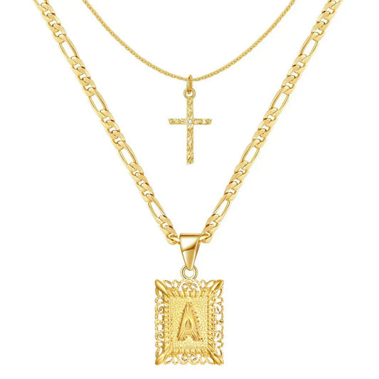 Collier Initial Croisé | Or