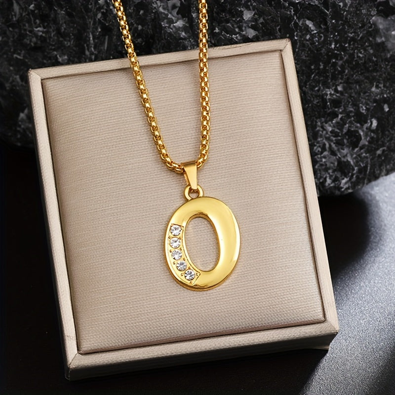 Collier initial en cristal accent en or