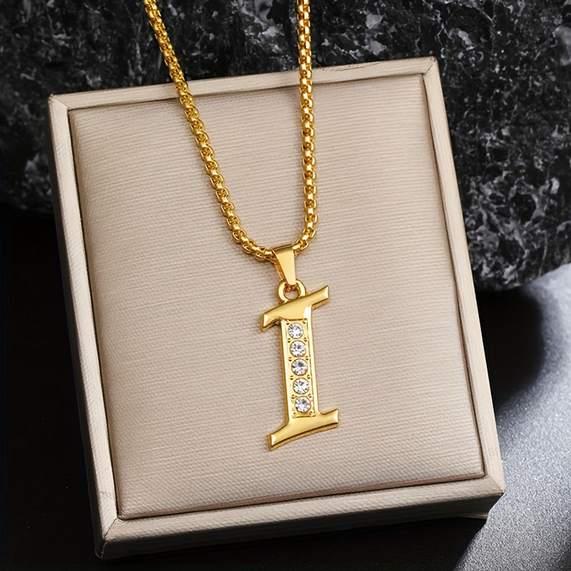 Collier initial en cristal accent en or