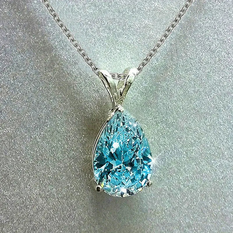 Collier larme de l'océan en or blanc