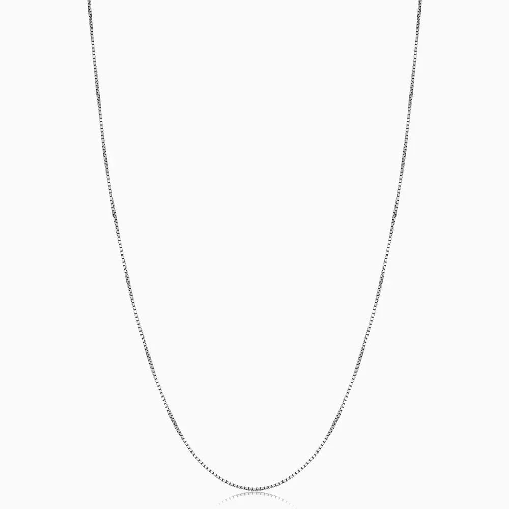 Collier maillon cubain en or blanc