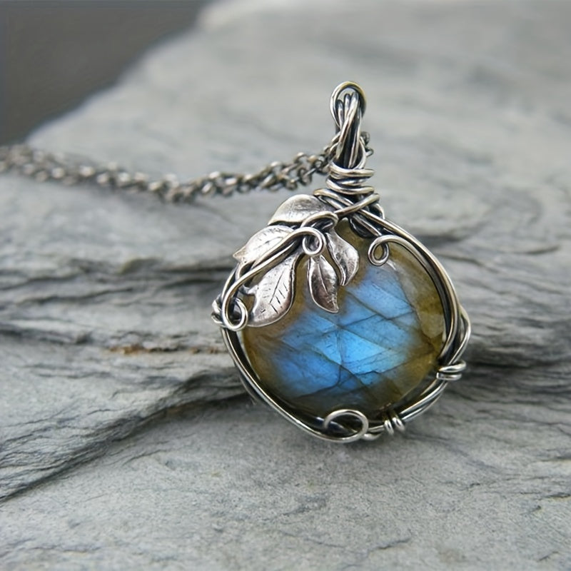 Collier Maria avec pierre de lune en or
