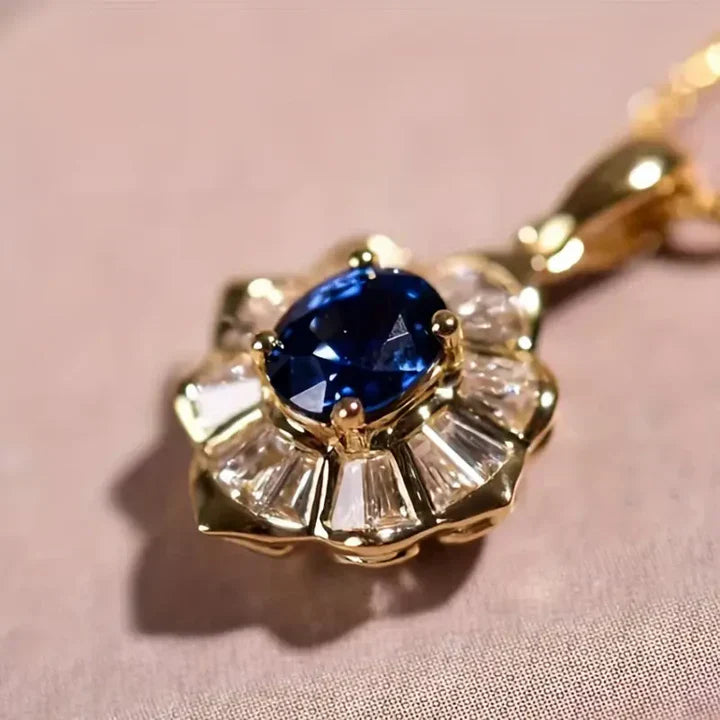 Collier or bleu en or