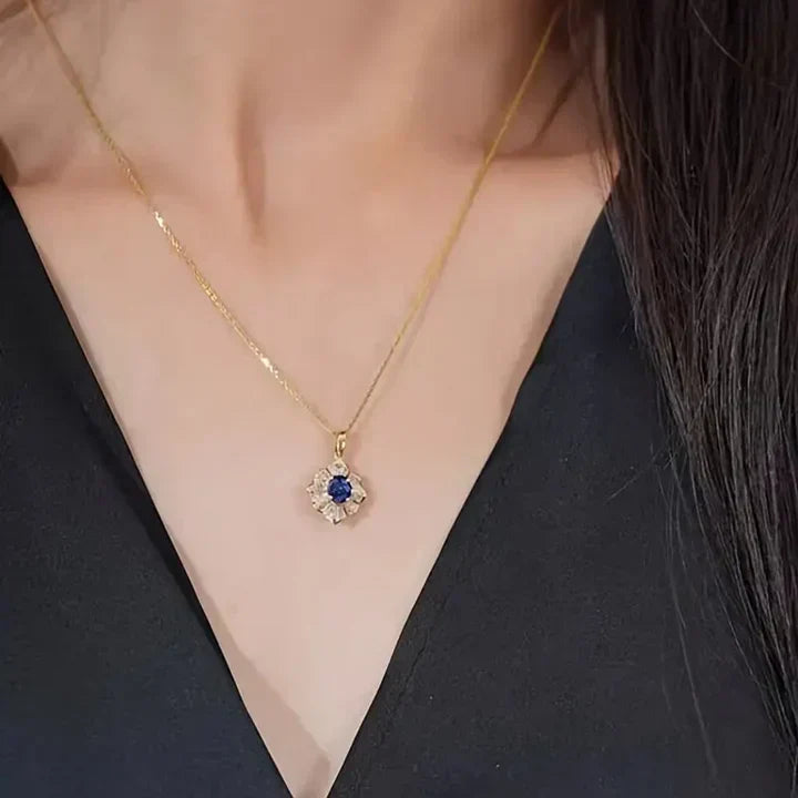 Collier or bleu en or