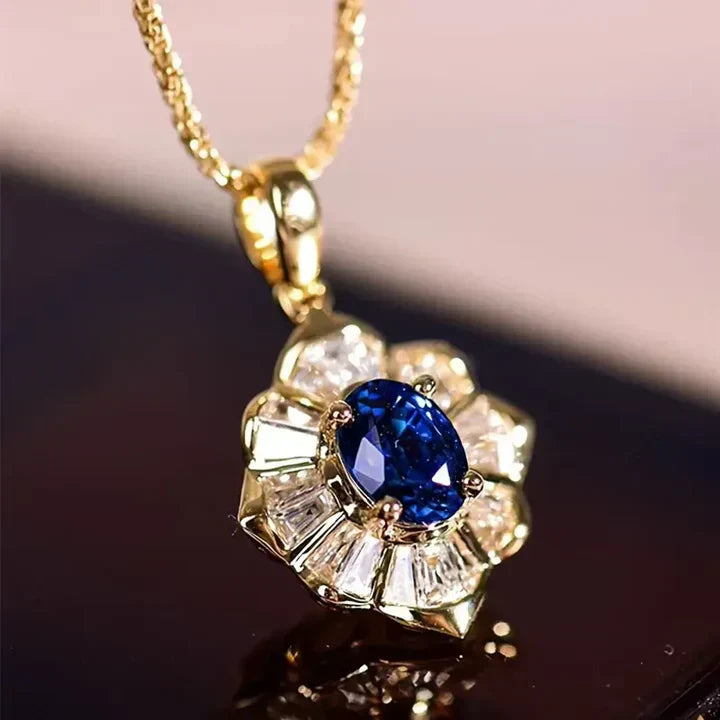 Collier or bleu en or