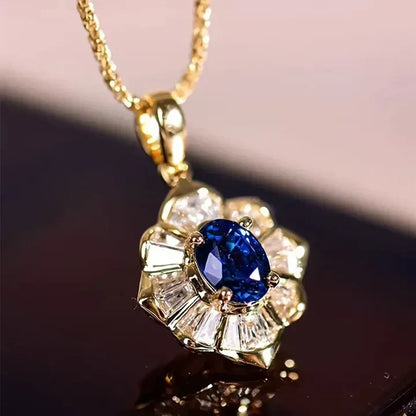 Collier Or Bleu