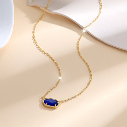 Collier Ovale Classique en Saphir | Or