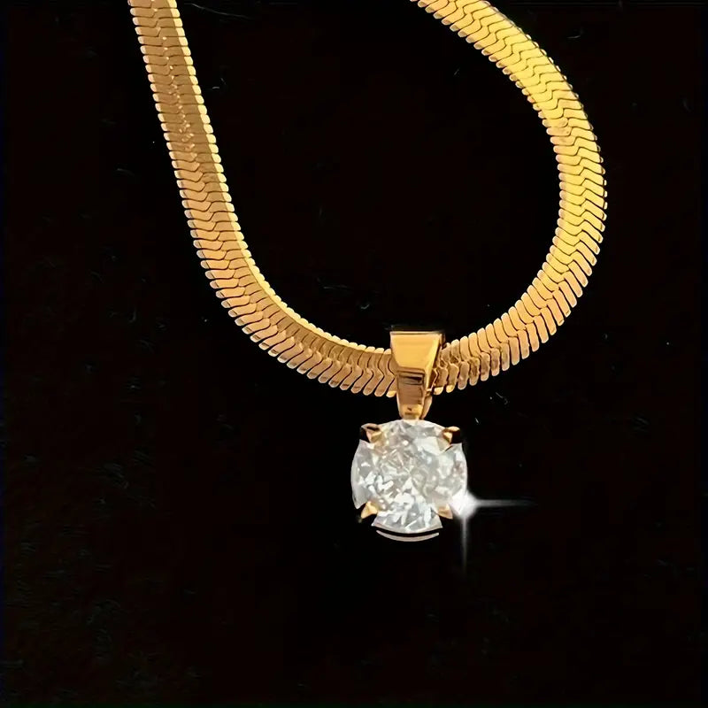 Collier pendentif élégant en brillants en or