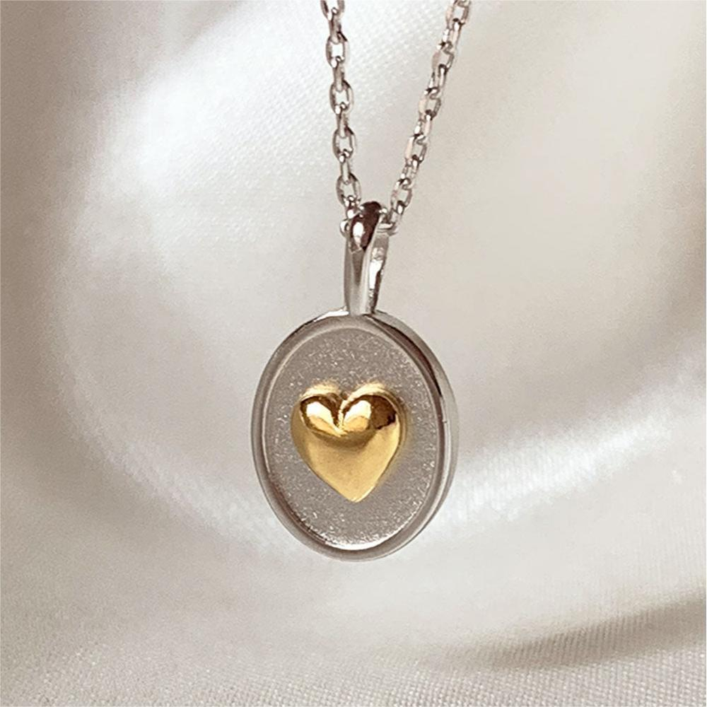 Collier rétro cœur en or