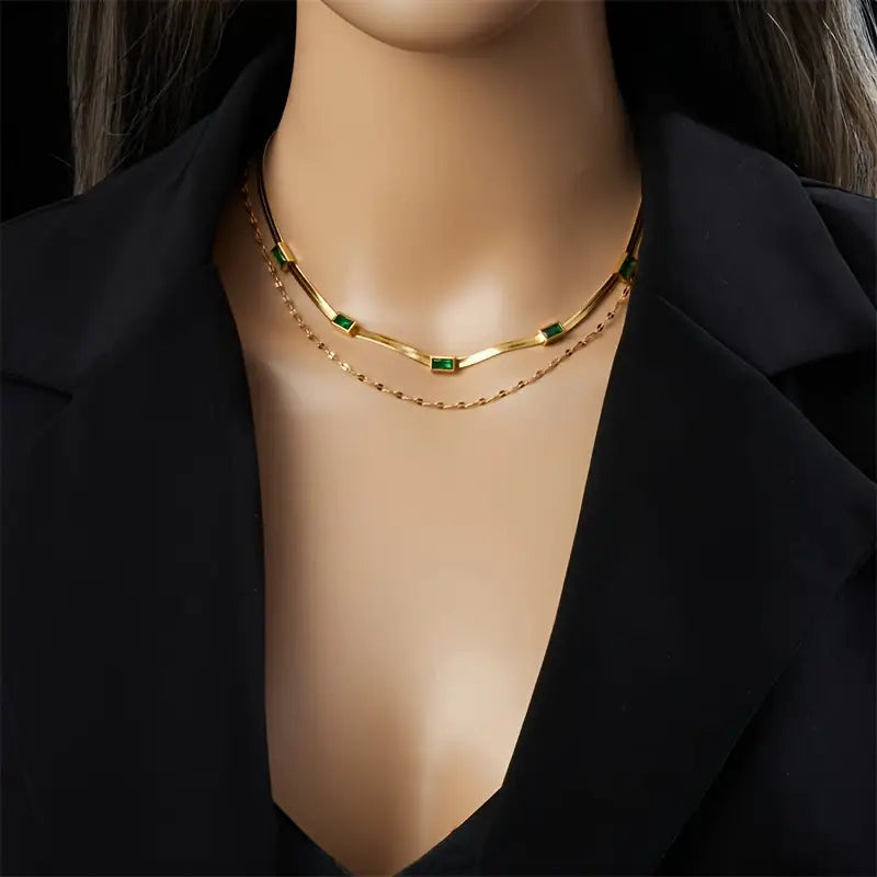 Collier rétro à double Couche Sorella en or