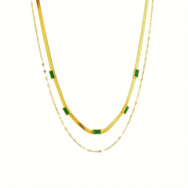 Collier rétro à double Couche Sorella en or
