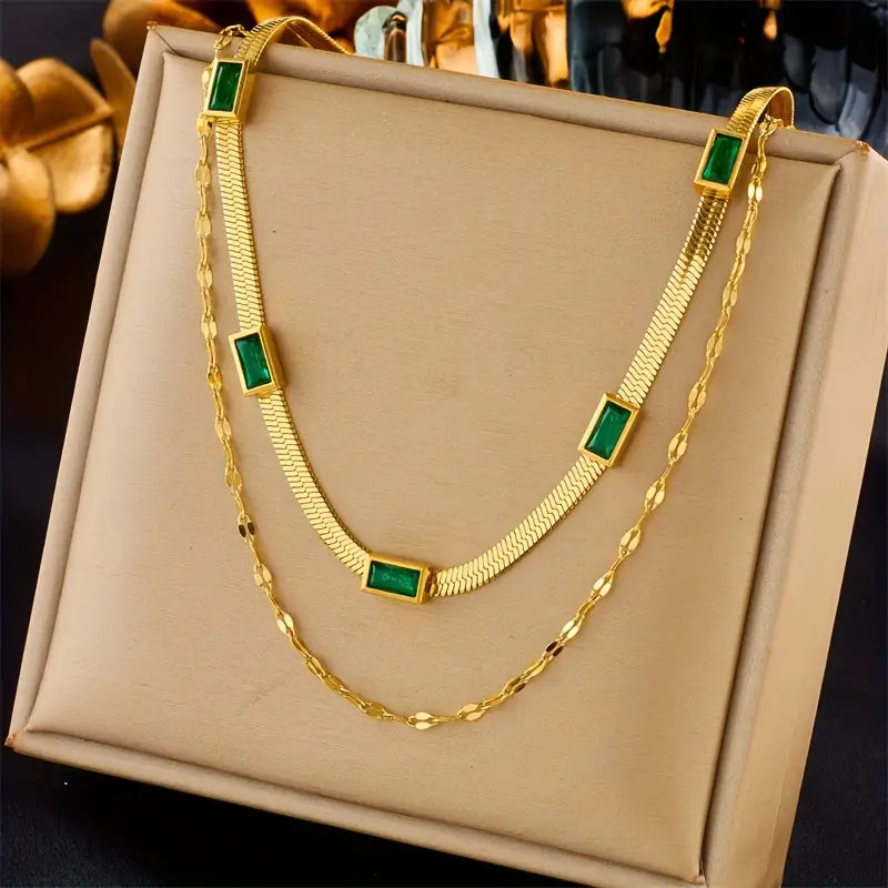 Collier rétro à double Couche Sorella en or