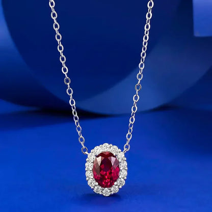 Collier Rubin avec Moissanite