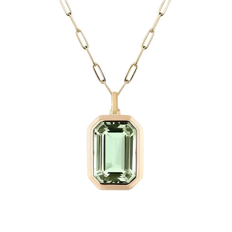 Collier Sofia avec pierre d'émeraude en or