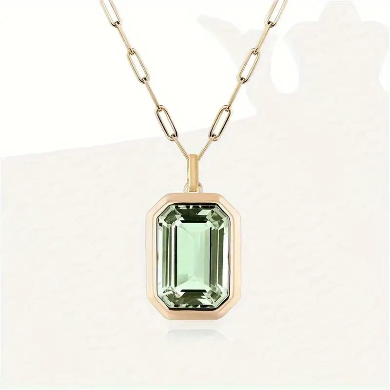 Collier Sofia avec pierre d'émeraude en or