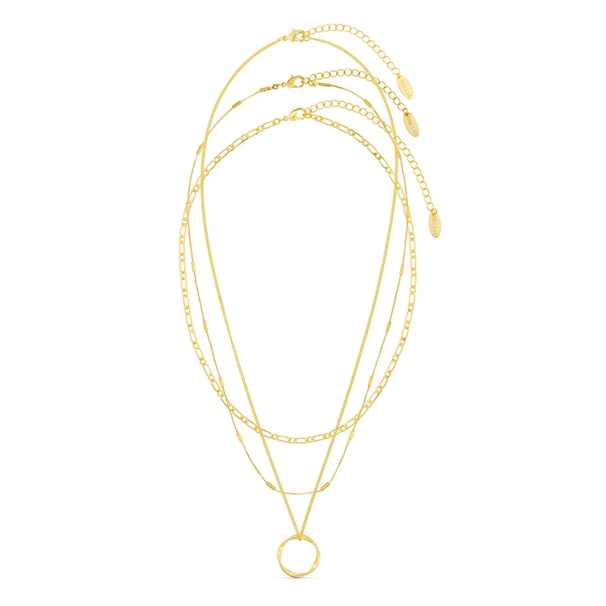 Collier trois rangées cercle ouvert en or