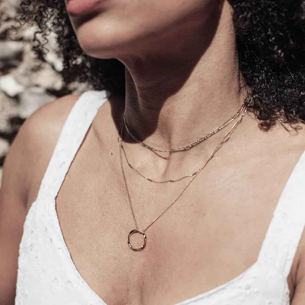 Collier trois rangées cercle ouvert en or