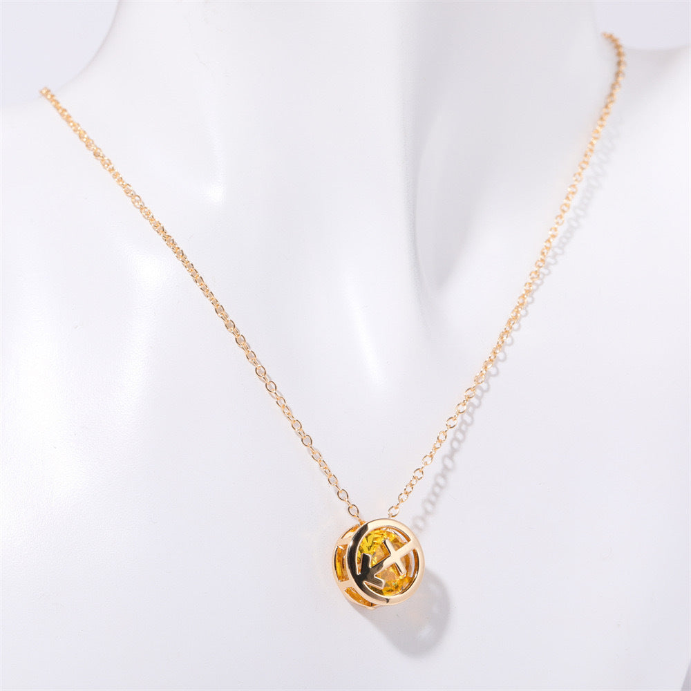 Collier zodiaque à double face en or