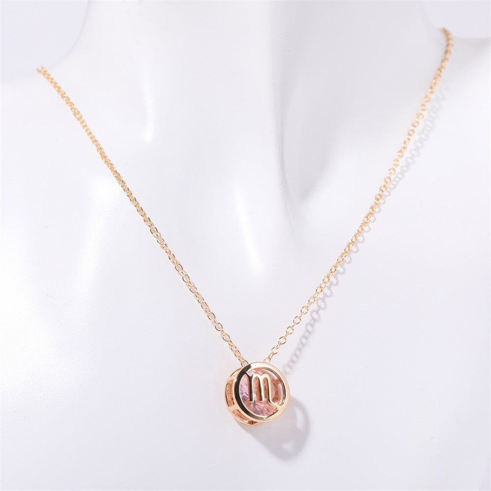 Collier zodiaque à double face en or